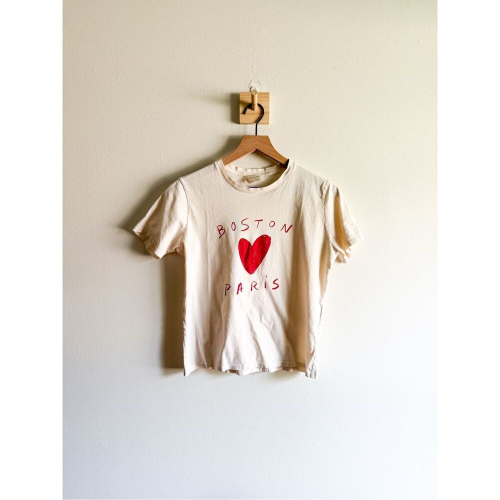 Sezane Boston Paris Graphic T Shirt Size S